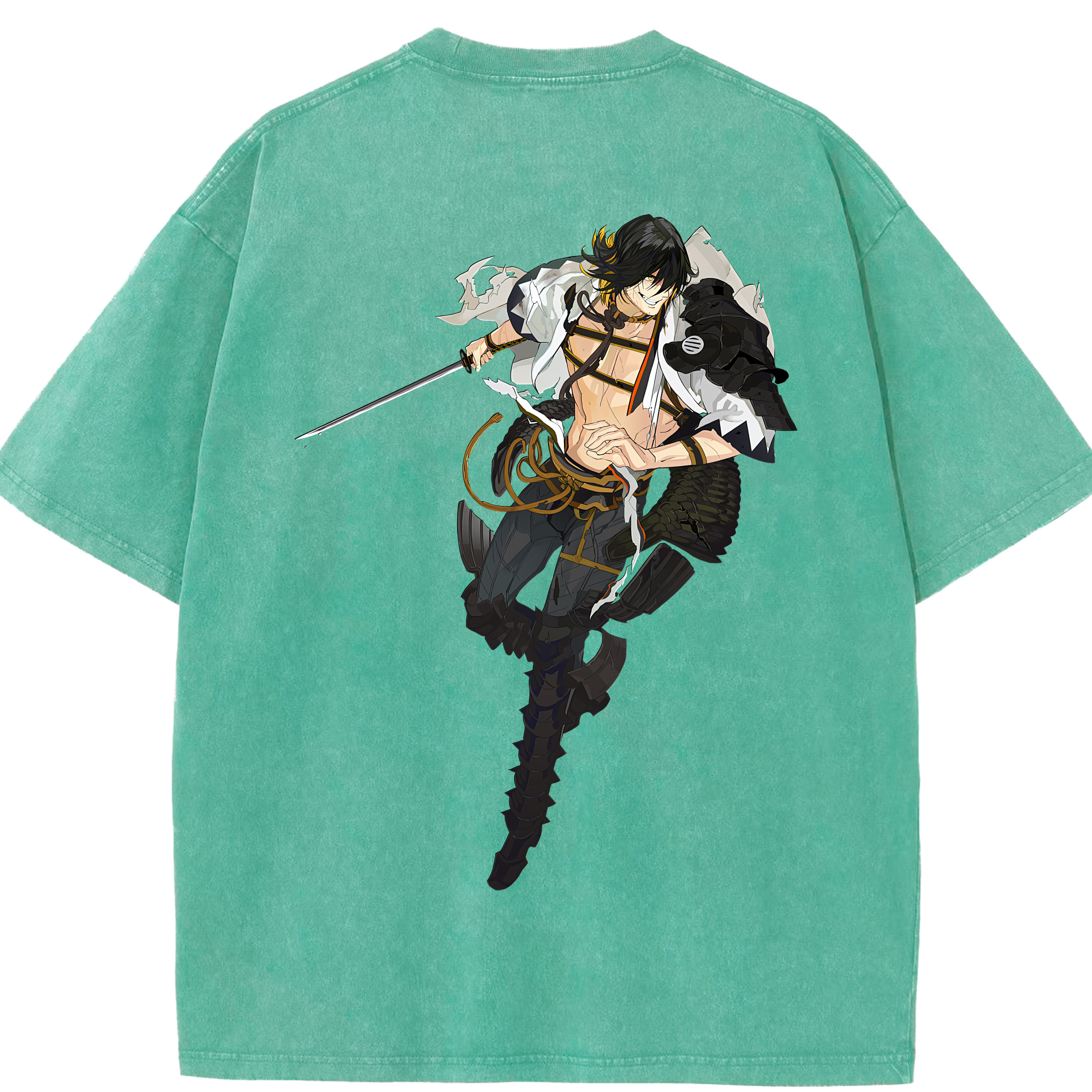 （画像用） 刀剣乱舞 Touken Ranbu 綿100% ヴィンテージ風 半袖Tシャツ（背面プリント）
